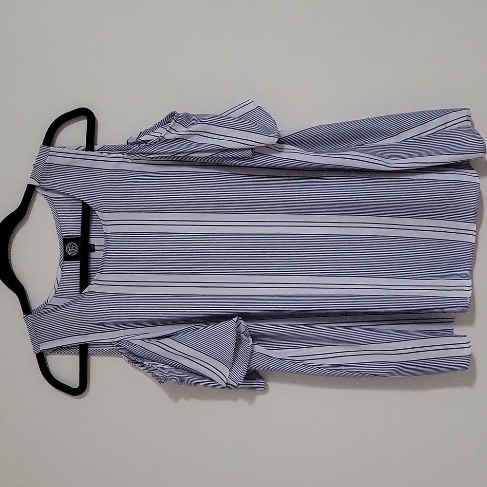 Bobeau Stripe Cold Shoulder Top